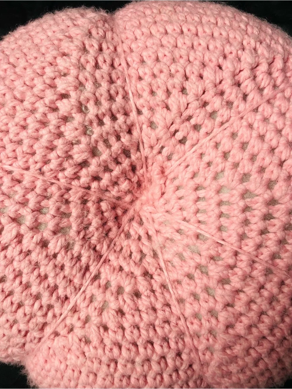 Blush Pink Crochet Flower Accent Pillow - Cozy Decorative Cushion